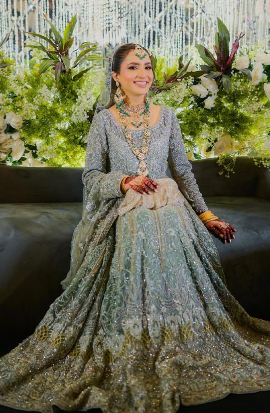 Khushboo – Elegant Ice Blue Bridal Masterpiece