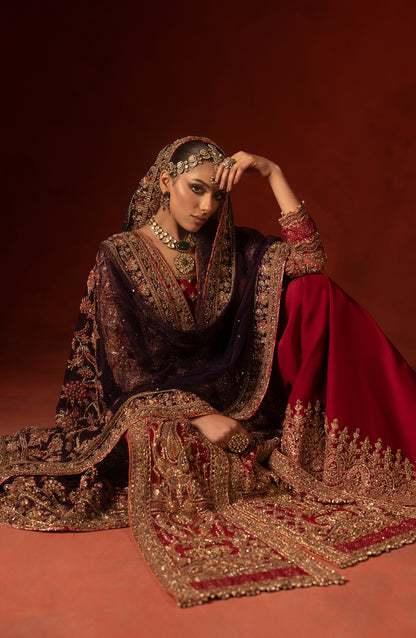 Modern ethnic fashion red shirt paired with azaar pants