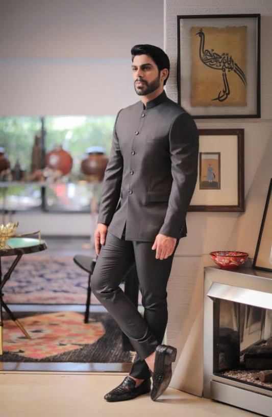 Classic Prince Coat Paired with Straight Pants-Front view of Ameer Classic Prince Coat with Straight Pants